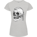 A Viking Skull Womens Petite Cut T-Shirt Sports Grey