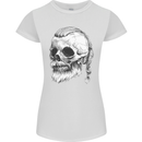 A Viking Skull Womens Petite Cut T-Shirt White