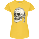 A Viking Skull Womens Petite Cut T-Shirt Yellow