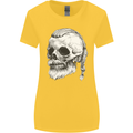 A Viking Skull Womens Wider Cut T-Shirt Yellow