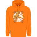 A Viking With a Hammer Thor Tribal Valhalla Childrens Kids Hoodie Orange