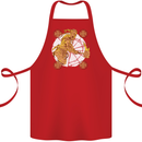 A Viking With a Hammer Thor Tribal Valhalla Cotton Apron 100% Organic Red
