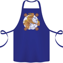 A Viking With a Hammer Thor Tribal Valhalla Cotton Apron 100% Organic Royal Blue