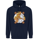 A Viking With a Hammer Thor Tribal Valhalla Mens 80% Cotton Hoodie Navy Blue