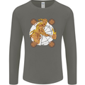 A Viking With a Hammer Thor Tribal Valhalla Mens Long Sleeve T-Shirt Charcoal