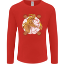 A Viking With a Hammer Thor Tribal Valhalla Mens Long Sleeve T-Shirt Red