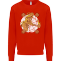 A Viking With a Hammer Thor Tribal Valhalla Mens Sweatshirt Jumper Bright Red