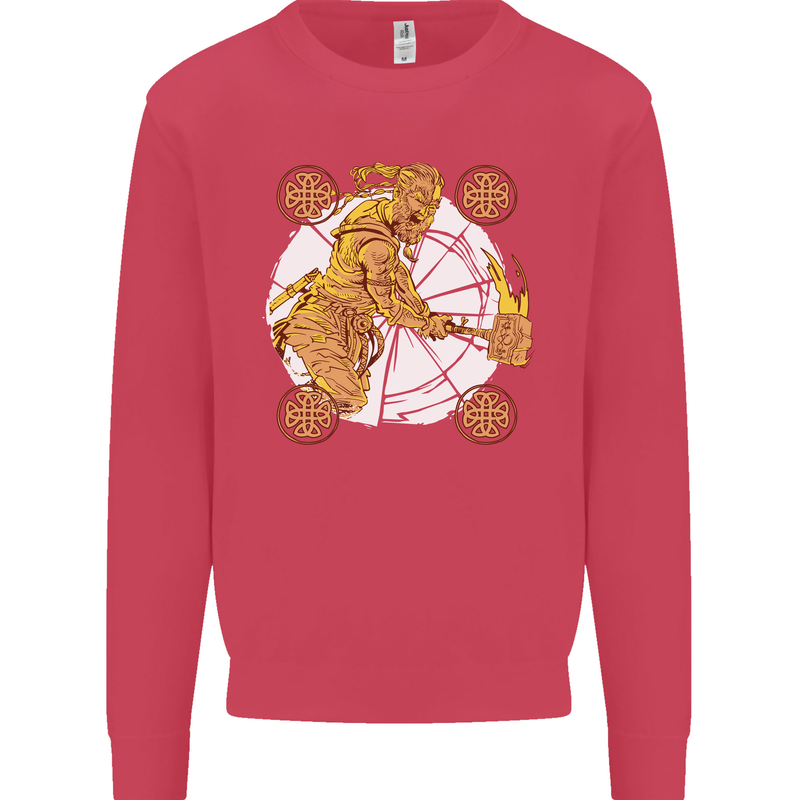 A Viking With a Hammer Thor Tribal Valhalla Mens Sweatshirt Jumper Heliconia