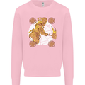 A Viking With a Hammer Thor Tribal Valhalla Mens Sweatshirt Jumper Light Pink