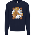 A Viking With a Hammer Thor Tribal Valhalla Mens Sweatshirt Jumper Navy Blue