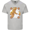 A Viking With a Hammer Thor Tribal Valhalla Mens V-Neck Cotton T-Shirt Sports Grey