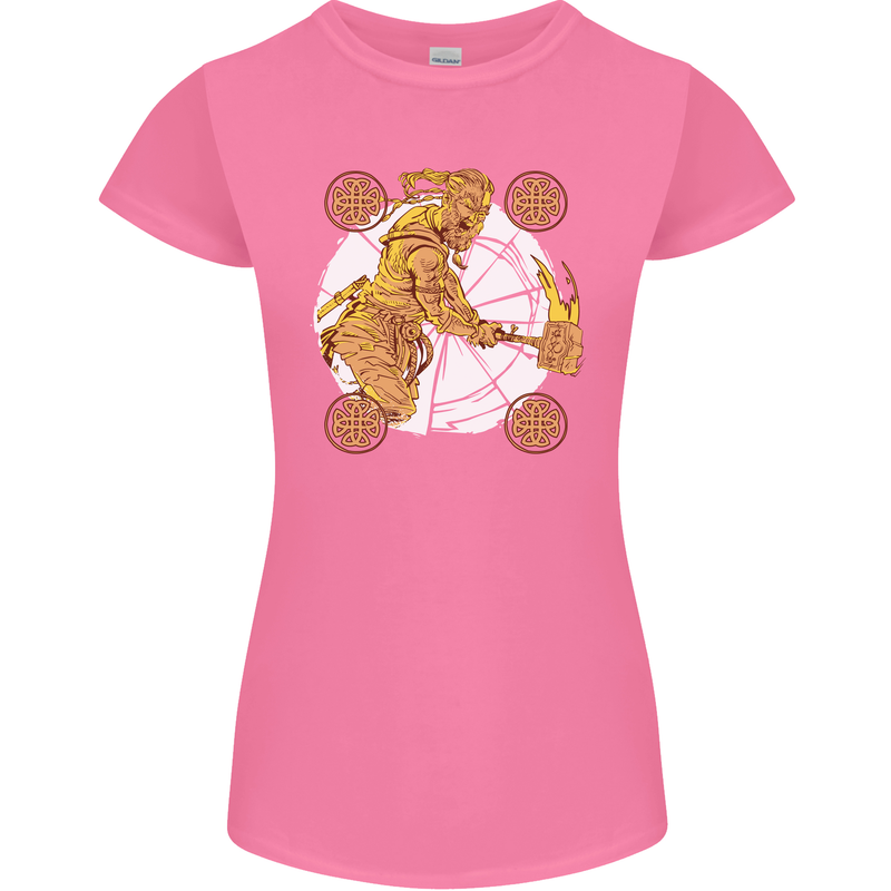 A Viking With a Hammer Thor Tribal Valhalla Womens Petite Cut T-Shirt Azalea