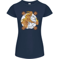 A Viking With a Hammer Thor Tribal Valhalla Womens Petite Cut T-Shirt Navy Blue