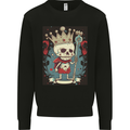 A Vintage Style Skeleton Retro King Skull Mens Sweatshirt Jumper Black