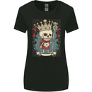 A Vintage Style Skeleton Retro King Skull Womens Wider Cut T-Shirt Black