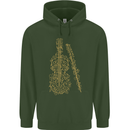 A Violin Cello Childrens Kids Hoodie Forest Green