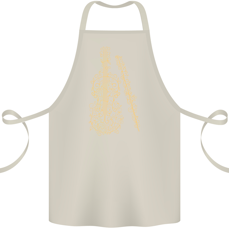A Violin Cello Cotton Apron 100% Organic Natural