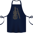 A Violin Cello Cotton Apron 100% Organic Navy Blue