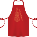 A Violin Cello Cotton Apron 100% Organic Red