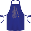 A Violin Cello Cotton Apron 100% Organic Royal Blue