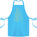 A Violin Cello Cotton Apron 100% Organic Turquoise