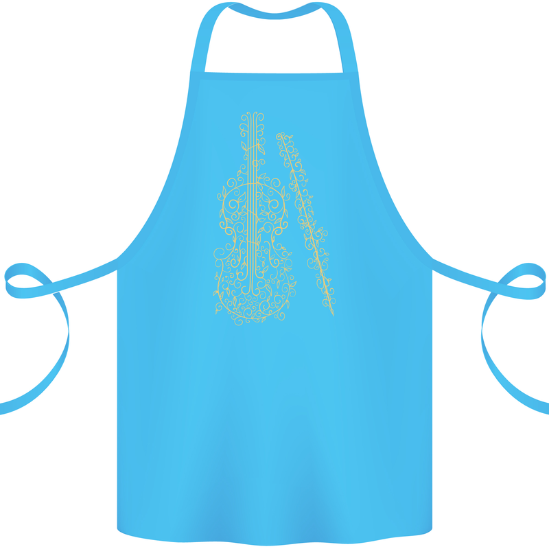 A Violin Cello Cotton Apron 100% Organic Turquoise