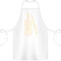A Violin Cello Cotton Apron 100% Organic White
