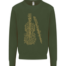 A Violin Cello Kids Sweatshirt Jumper Forest Green