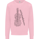 A Violin Cello Kids Sweatshirt Jumper Light Pink
