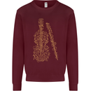 A Violin Cello Kids Sweatshirt Jumper Maroon