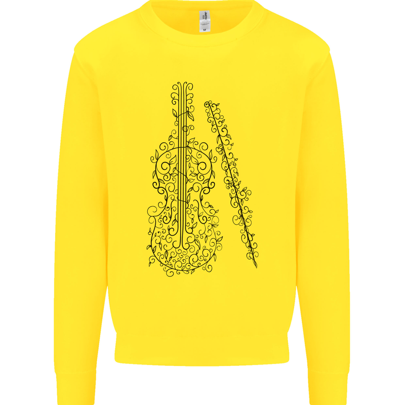 A Violin Cello Kids Sweatshirt Jumper Yellow