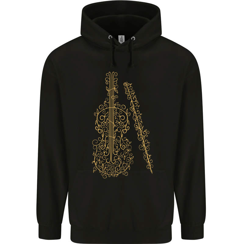 A Violin Cello Mens 80% Cotton Hoodie Black