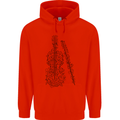 A Violin Cello Mens 80% Cotton Hoodie Bright Red