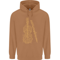 A Violin Cello Mens 80% Cotton Hoodie Caramel Latte