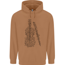 A Violin Cello Mens 80% Cotton Hoodie Caramel Latte