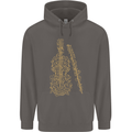 A Violin Cello Mens 80% Cotton Hoodie Charcoal