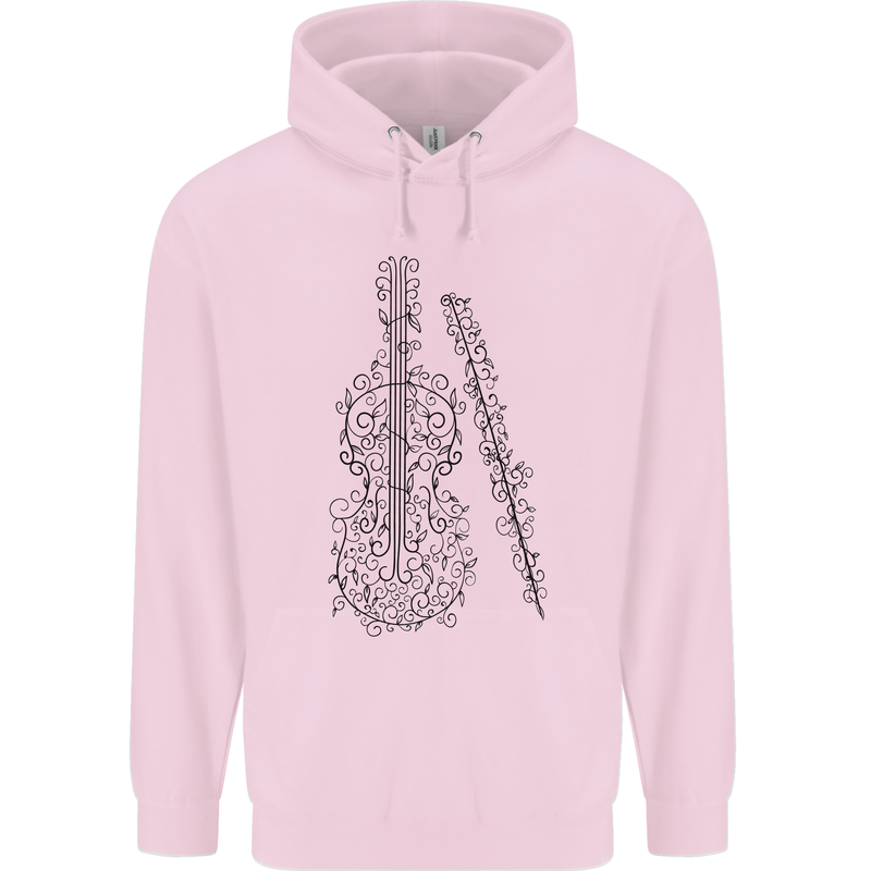 A Violin Cello Mens 80% Cotton Hoodie Light Pink