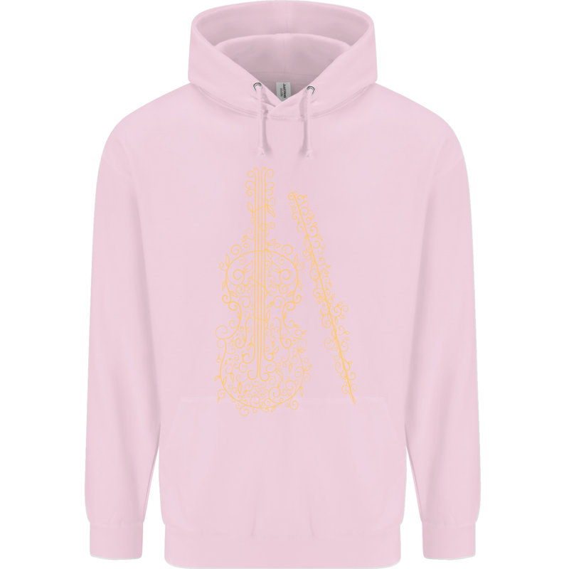 A Violin Cello Mens 80% Cotton Hoodie Light Pink