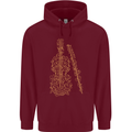 A Violin Cello Mens 80% Cotton Hoodie Maroon
