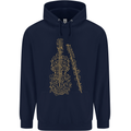 A Violin Cello Mens 80% Cotton Hoodie Navy Blue