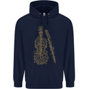 A Violin Cello Mens 80% Cotton Hoodie Navy Blue