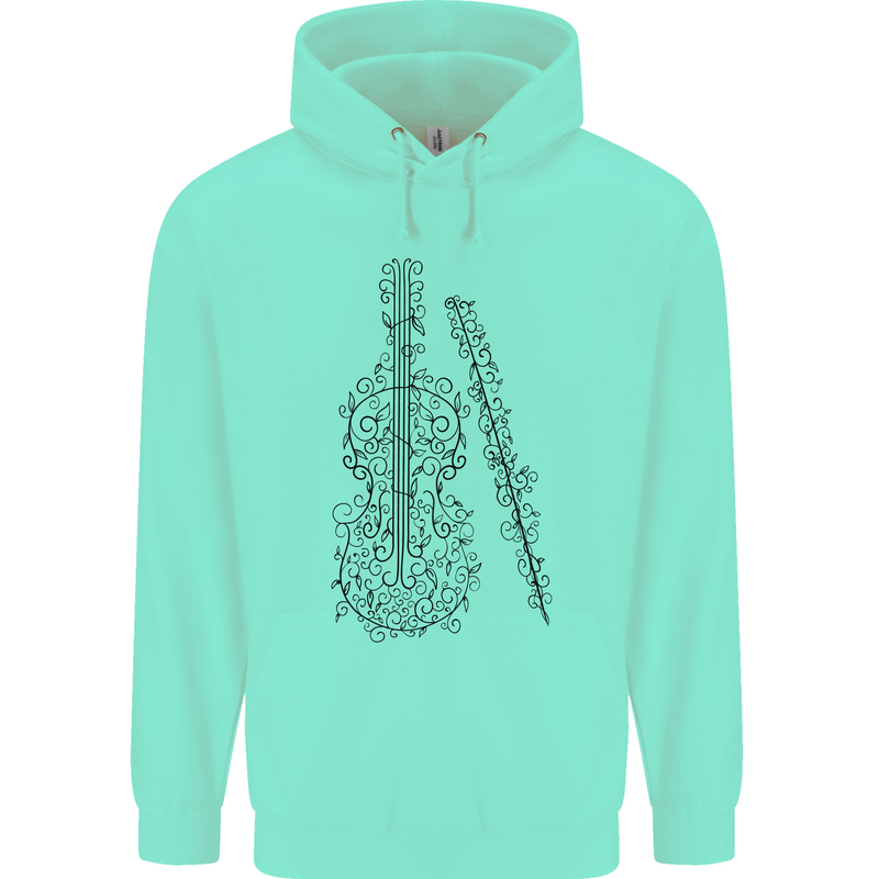 A Violin Cello Mens 80% Cotton Hoodie Peppermint