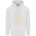 A Violin Cello Mens 80% Cotton Hoodie White