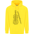 A Violin Cello Mens 80% Cotton Hoodie Yellow
