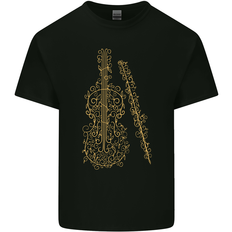 A Violin Cello Mens Cotton T-Shirt Tee Top Black