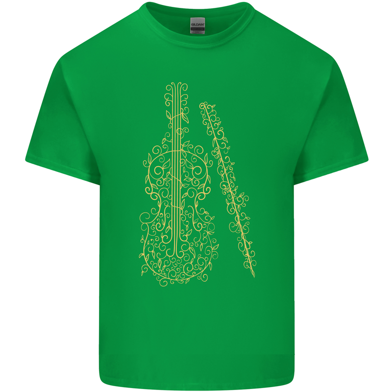 A Violin Cello Mens Cotton T-Shirt Tee Top Irish Green