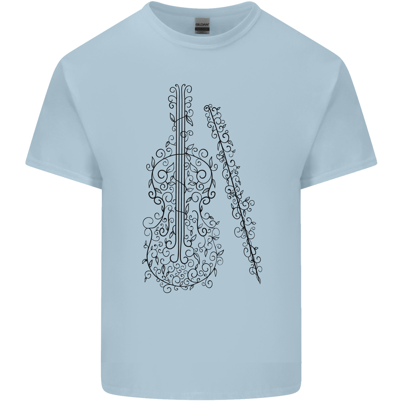 A Violin Cello Mens Cotton T-Shirt Tee Top Light Blue