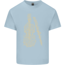 A Violin Cello Mens Cotton T-Shirt Tee Top Light Blue