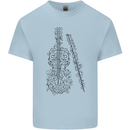 A Violin Cello Mens Cotton T-Shirt Tee Top Light Blue