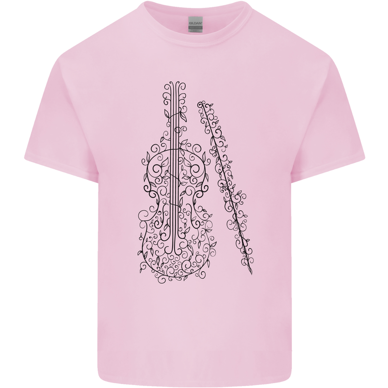 A Violin Cello Mens Cotton T-Shirt Tee Top Light Pink